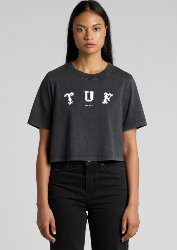 Stone Wash Heavy Crop Tee